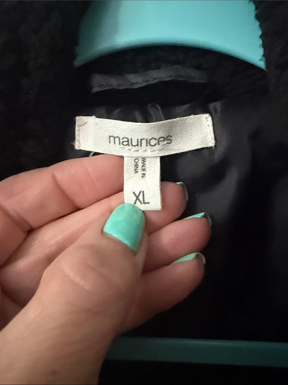 Maurices Black & White Buffalo Check Teddy Vest